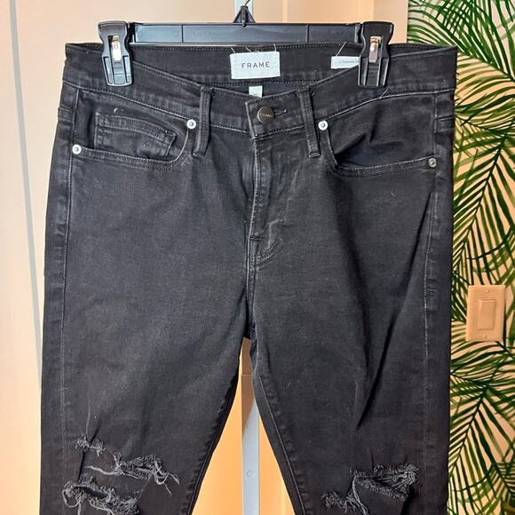 Frame Men’s L’Homme Skinny Jeans in Noir Slits Size 31 - Picture 5 of 12